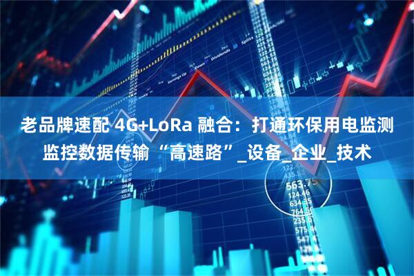 老品牌速配 4G+LoRa 融合：打通环保用电监测监控数据传输 “高速路”_设备_企业_技术