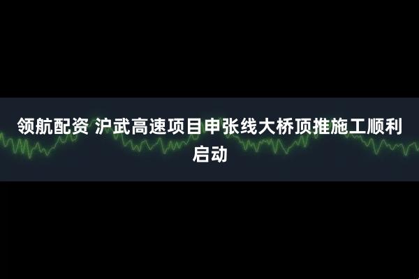 领航配资 沪武高速项目申张线大桥顶推施工顺利启动